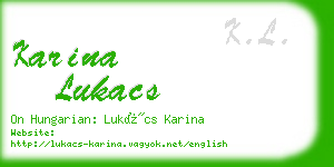 karina lukacs business card